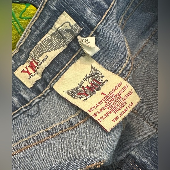YMI Vintage hand painted Alice in wonderlands jeans - size 1 - Picture 9 of 12
